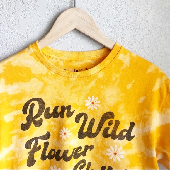 FIFTH SUN boho hand tie dyed cropped top M - Picture 3 of 7